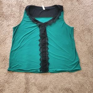 PLUS SIZE SHIRT WOMEN 2X BY SEPTION WOMAN. GREEN.